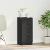 Image de Buffet Avec Tiroir Chêne Noir 30 X 30 X 70 Cm Bois D'ingénierie Vidaxl