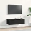Image de Meuble mural - Chêne noir - 68x30x20 cm - 2 tiroirs - Finition mate