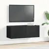Image de Meuble Tv 2 Pcs Chêne Noir 80 X 30 X 30 Cm Bois D'ingénierie Vidaxl