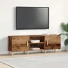 Image de Meuble TV rustique 150 x 30 x 50 cm en panneaux de particules finition vieillie 2 portes et 2 étagères