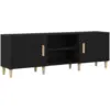 Image de Vidaxl meuble tv 150 x 30 x 50 cm chêne noir bois d'ingénierie