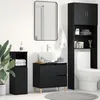 Image de Meuble Lavabo Noir Chêne 65x33x60 cm Bois d ingénierie