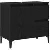 Image de Cabinet de salle de bain moderne - vidaXL - Chêne noir - 65x33x60 cm - 3 compartiments - 1 porte - Bois dingénierie