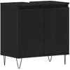 Image de Meuble de lavabo moderne - vidaXL - Chêne noir - 58x33x60 cm - Bois dingénierie - 2 portes - Gain de place - Compact