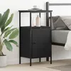 Image de Table de chevet - Chêne noir - 1 étagère fermée - 41x31x80 cm - Style contemporain