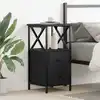 Image de Cabinet De Chevet Avec Tiroir Chêne Noir 34 X 35,5 X 70 Cm Vidaxl