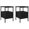 Image de Vidaxl cabinet de chevet avec tiroir 2 pcs chêne noir 34 x 36 x 50 cm