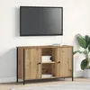 Image de Meuble TV - Chêne Noir - 101x35x65 cm - Bois reconstitué - Design contemporain