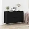 Image de Buffet Chêne Noir 101,5 X 35 X 70 Cm Bois D'ingénierie Vidaxl