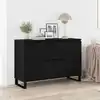 Image de Buffet Chêne Noir 101,5 X 35 X 70 Cm Bois D'ingénierie Vidaxl