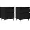 Image de Vidaxl cabinet de chevet avec tiroir 2 pcs chêne noir 40 x 35 x 50 cm
