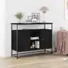Image de Buffet Chêne Noir 100 X 35 X 80 Cm Bois D'ingénierie Vidaxl
