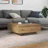 Image de Table Basse Chêne Artisanal 80 X 80 X 31 Cm Bois D'ingénierie Vidaxl