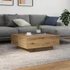 Image de Table basse avec lumières LED Chêne artisan 80x80x31 cm