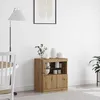 Image de vidaXL Buffet LED Marron 605 x 37 x 67 cm Bois dingénierie 863013