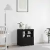 Image de Buffet Led Noir 60,5 X 37 X 67 Cm Bois D'ingénierie Vidaxl