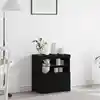 Image de Buffet Led Noir 60,5 X 37 X 67 Cm Bois D'ingénierie Vidaxl