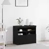 Image de Buffet Led Noir 81 X 37 X 66,5 Cm Bois D'ingénierie Vidaxl