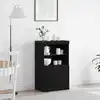 Image de Buffet Led Noir 60 X 37 X 100 Cm Bois D'ingénierie Vidaxl