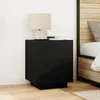 Image de Table de chevet - 2 pcs - Chêne noir - 2 tiroirs - Éclairage LED intégré