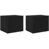 Image de Vidaxl cabinet de chevet avec tiroir 2 pcs chêne noir 50 x 39 x 41 cm