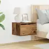 Image de Cabinet De Chevet Mural Avec Tiroir Bois Ancien 50 X 36 X 30 Cm Vidaxl