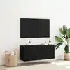 Image de Ensemble Meuble Tv Montage Mural Chêne Noir 100 X 30 X 41 Cm Vidaxl