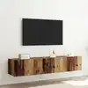 Image de Meuble Tv Mural 2 Pc Bois Ancien Bois D'ingénierie Vidaxl