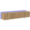 Image de Vidaxl meuble tv mural avec led 2 pcs chêne artisanal 80 x 35 x 31 cm