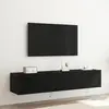Image de Meuble Tv Mural 2 Pc Chêne Noir Bois D'ingénierie Vidaxl