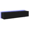 Image de Meuble TV mural moderne - vidaXL - 80x35x31 cm - Chêne Noir - Bois dingénierie - Bandes LED - Rangement dynamique