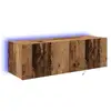 Image de Vidaxl meuble tv mural avec led 2 pcs bois ancien 100 x 35 x 31 cm