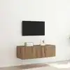 Image de Meuble Tv Mural Avec Led Chêne Artisanal 100 X 35 X 31 Cm Vidaxl