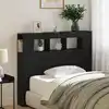 Image de Tête De Lit Led Avec Étagère Chêne Noir 120 X 18,5 X 103,5 Cm Vidaxl