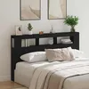Image de vidaXL Tête de lit LED avec étagère Chêne noir 180 x 185 x 1035 cm 863115