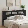 Image de Tête De Lit Led Avec Étagère Chêne Noir 200 X 18,5 X 103,5 Cm Vidaxl