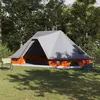 Image de Tente Tipi familiale VIDAXL 680 x 430 x 270 cm - Gris/Orange P/taffetas & maille polyester