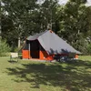 Image de VIDAXL Tente Tipi familiale Gris et orange 358 x 296 x 258 cm   Taffeta imperméable