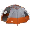 Image de Tente de camping dôme - vidaXL - Gris et Orange - Polyester - 475x475x235 cm - 12 personnes - Étanche - Montage rapide