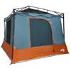 Image de Tente intérieure moderne - vidaXL - Gris et Orange - 290x288x234 cm - Taffetas - 6 personnes - 2 portes - 4 fenêtres