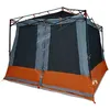 Image de Tente intérieure spacieuse - vidaXL - 291x291x240 cm - Gris et Orange - Taffetas résistant - 6 fenêtres - Double porte