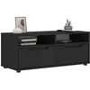 Image de Meuble Tv Visnes Noir 100x40x38 Cm Bois D'ingénierie Vidaxl