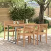 Image de Table de jardin - Gris - 140x80 cm - Acier et Bois dacacia - 6 personnes