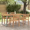 Image de Table de repas extérieure Grise 180x90x75 cm en acier et bois d acacia