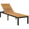 Image de Transat Noir 200 X 55 X 35 Cm Bois D'acacia Massif Vidaxl