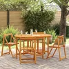 Image de Table haute pliante Vidaxl en acacia massif 110 x 60 x 72 cm - Marron résistante aux intempéries