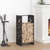 Image de vidaXL Portant de bois chauffage noir 40x30x80 cm support à bûches de cheminée support à bûches support à bûches 864219