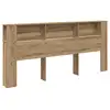 Image de Vidaxl cabinet de tête de lit chêne artisanal 220 x 18,5 x 102,5 cm