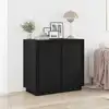 Image de Buffet Chêne Noir 80 X 40 X 75 Cm Bois D'ingénierie Vidaxl