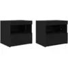 Image de Vidaxl cabinet de chevet avec tiroir 2 pcs chêne noir 50 x 40 x 45 cm